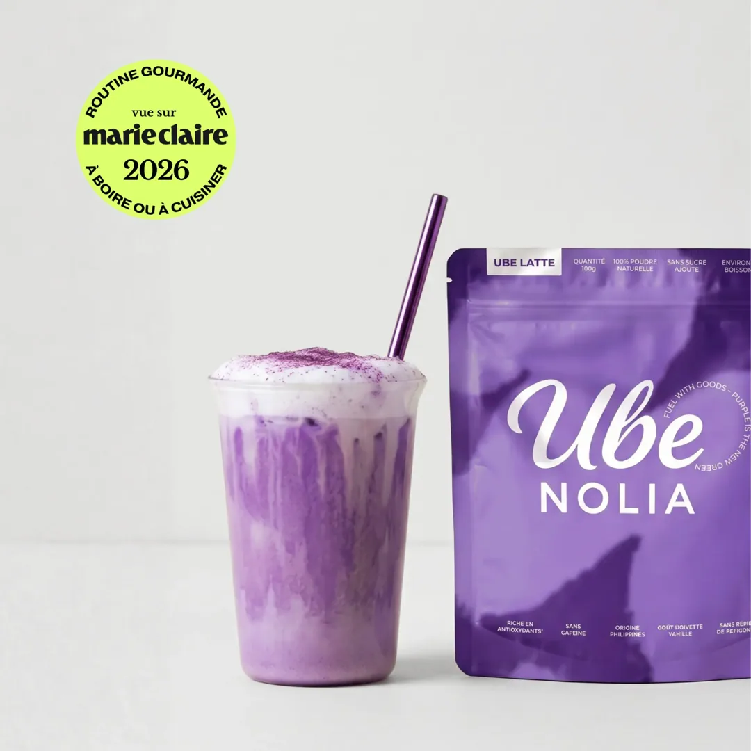 Pose med 100% rent ube-pulver fra Ube Nolia, naturlig ube fra Filippinerne